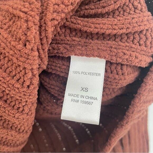 Hazel Moon Brown Cropped Sweater Quarter Zip Women’s Size XS - Picture 5 of 5